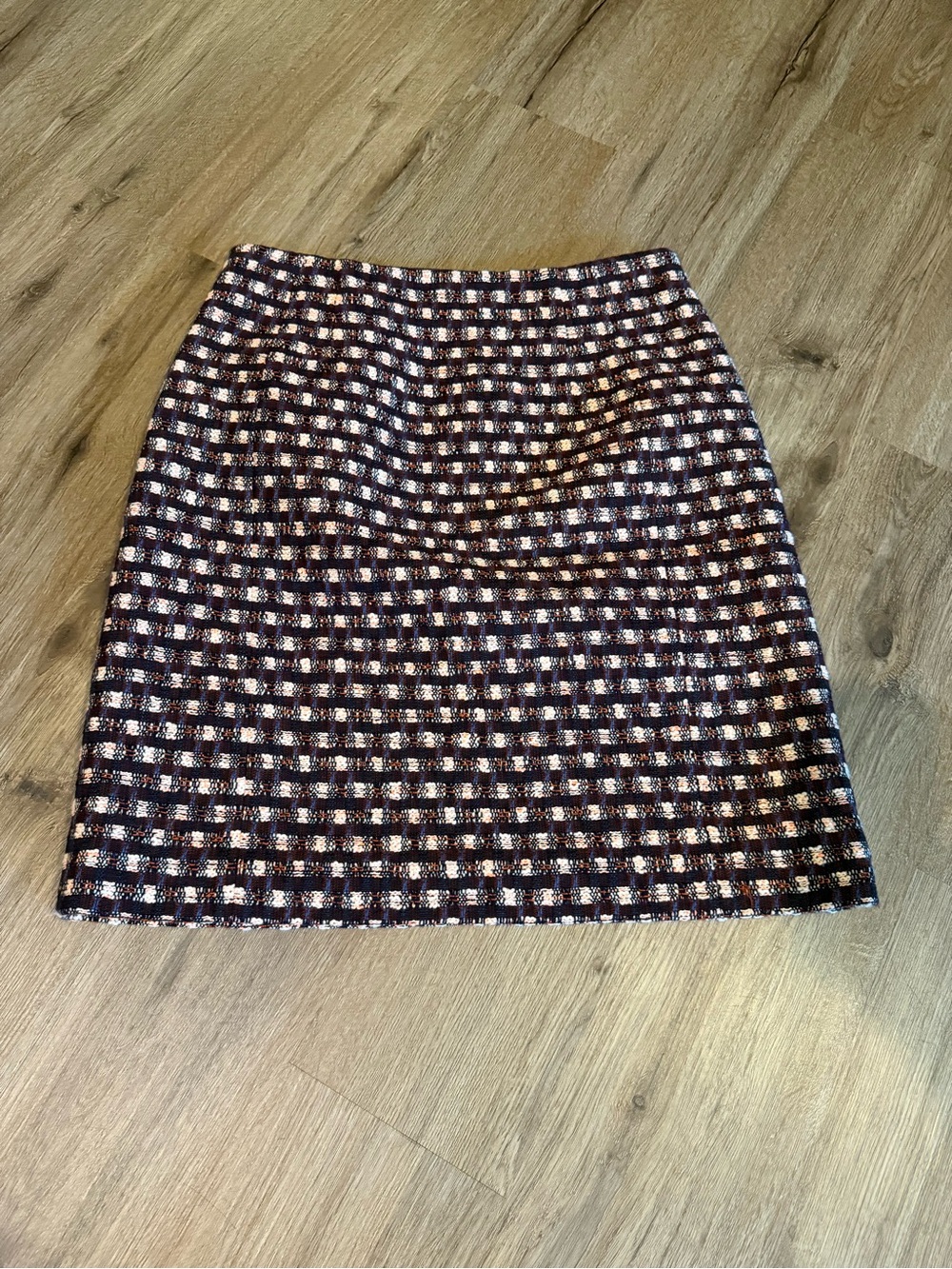 Brooks Brothers Navy and Pink Tweed Mini Skirt
